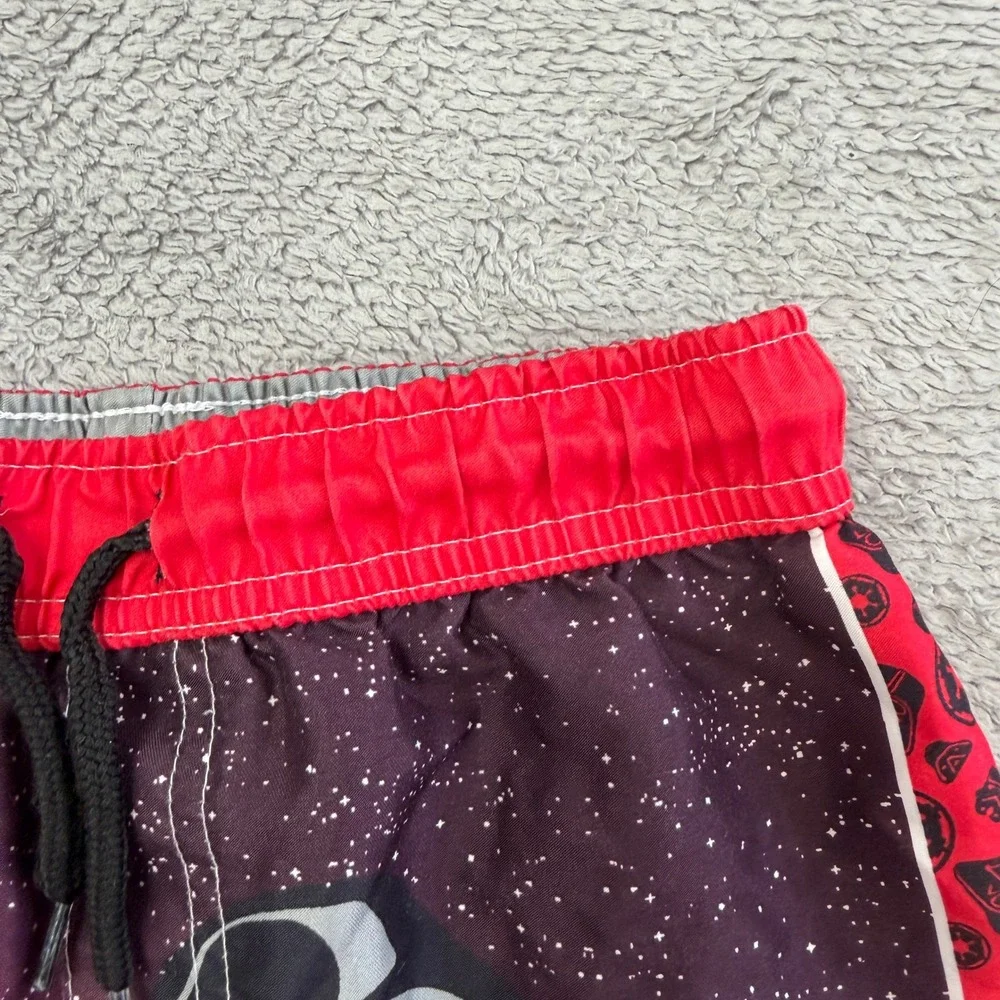 Star Wars Swim Trunks Boys 8 Red Darth Vader Stormtrooper Board Shorts